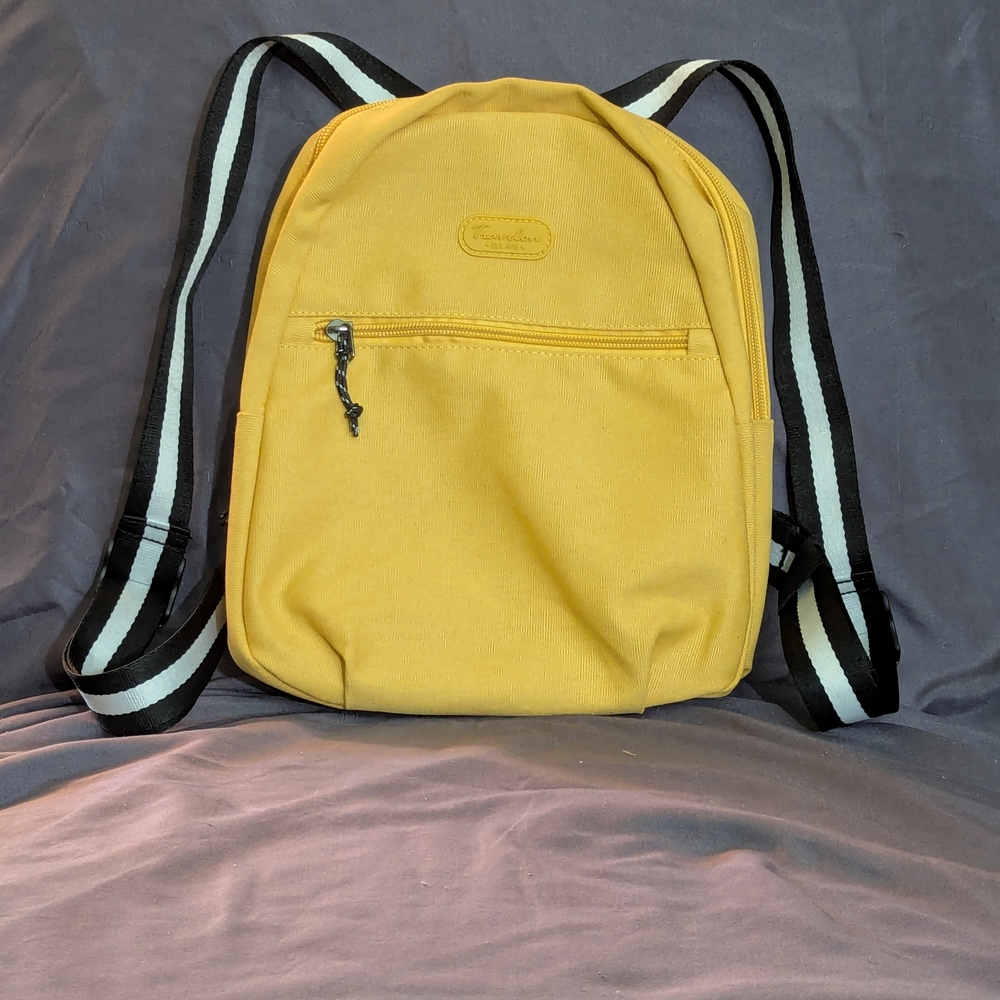 Lands' End Travelon Yellow Backpack with Black and White Straps